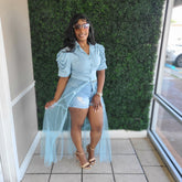 Catwalk Look Blue Top