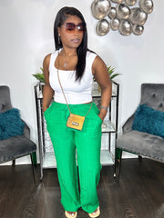 Great Days Linen Pants (Bright Green)