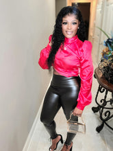 "Karisha" Red Satin Blouse