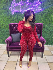 "So Ready" Red Jumpsuit with Jacket