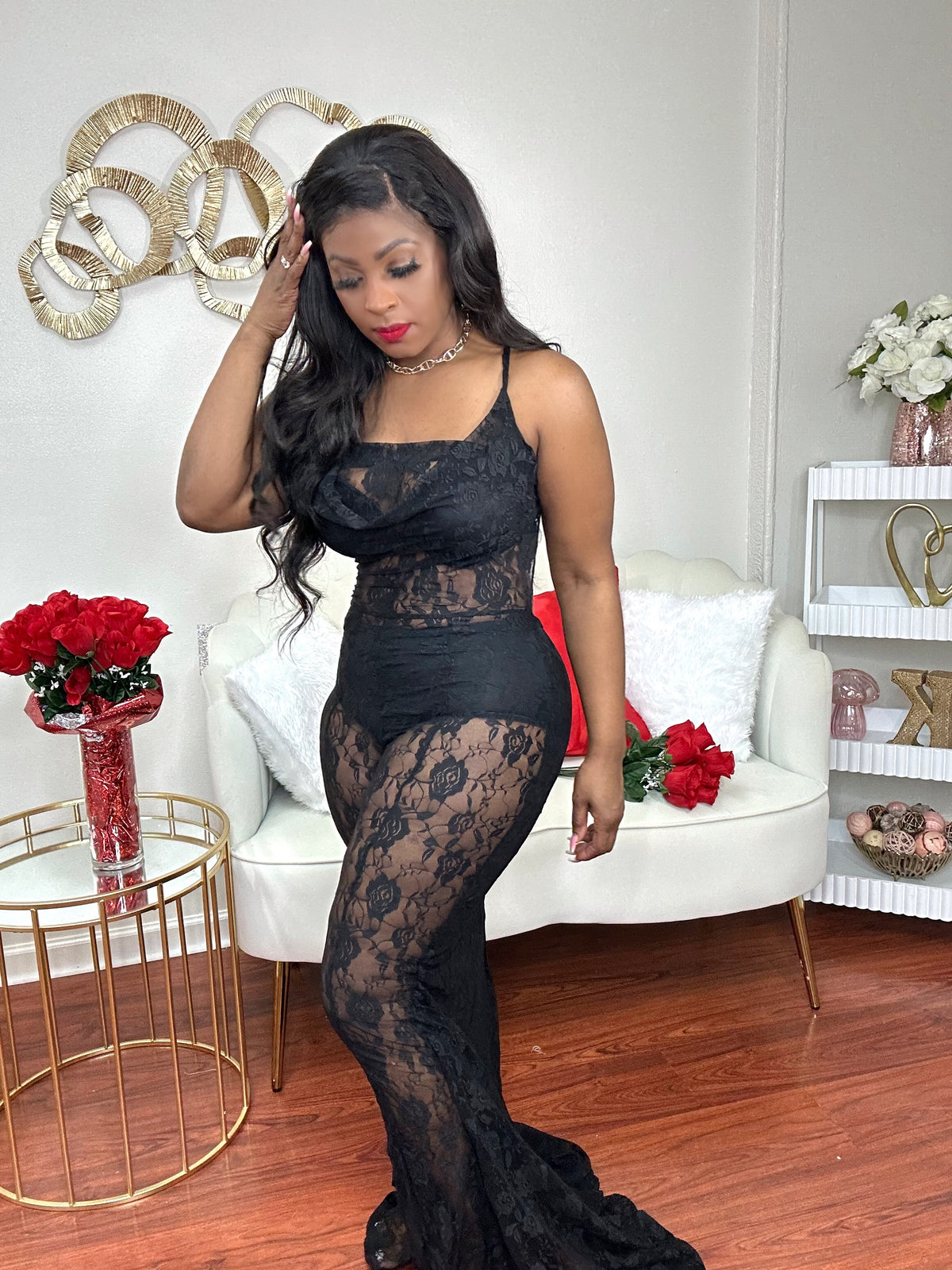 What Attitude Lace Jumpsuit