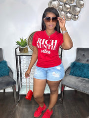 Rich Auntie Vibes Tshirt (Red)