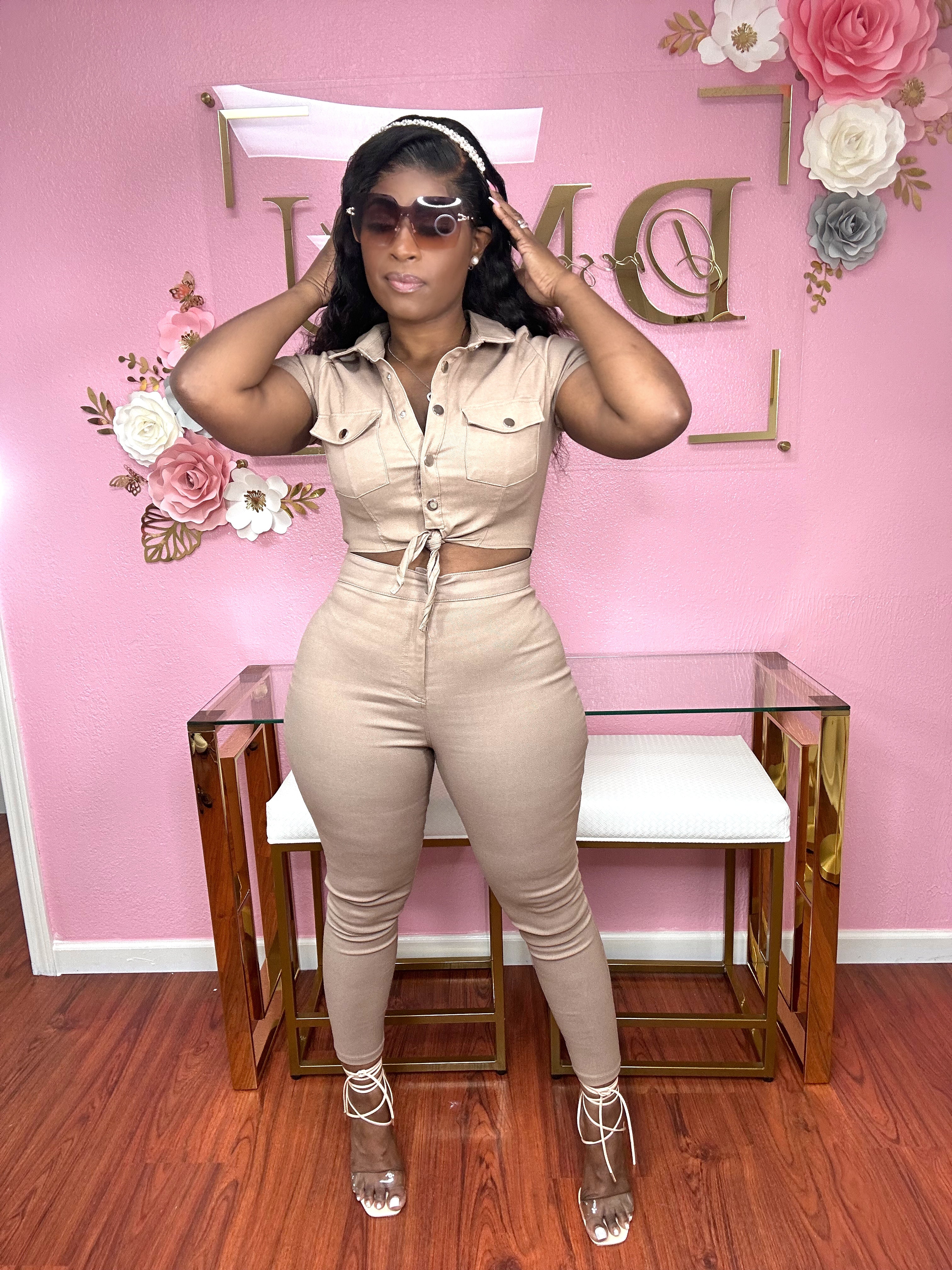 Out the Way Jumpsuit (Mocha)